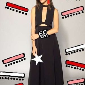 MISHA NONOO Lauren Open Front Cutout Black Dress 4